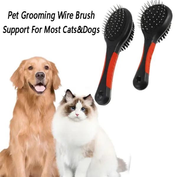Double Sided Dog Brush Two Sided Pin Bristle Pet Brush Pet Hair Comb Dense Bristle Brush Deshedding Dog Brush Dog Pin Brush - Image 11