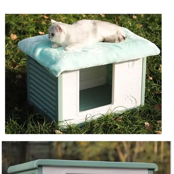 HOOPET Katzenstreu Katzenhaus Cottage Sommer Outdoor Regenfeste Hundehütte Katzenhaus Streunende Katze Outdoor Nester - Image 29