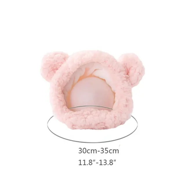 Niedlichen Bären Kaninchen Kapuze Haustier Katze Hund Zubehör Cosplay Katze Hut Winter schöne Neujahr Welpen Kopf bedeckung weichen Samt Haustiere Lieferungen - Image 8