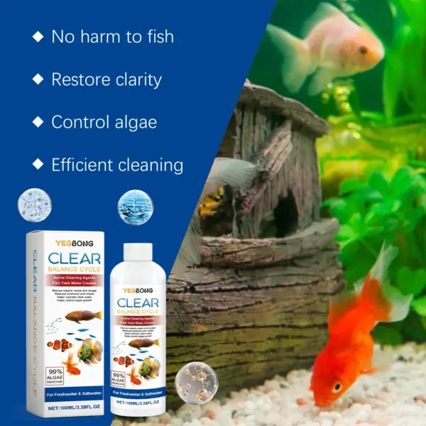 Aquarium clarifier; clean aquarium stains and sludge, clear water control algal growth - Image 8