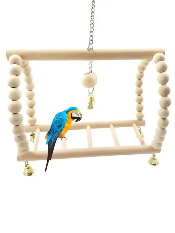 8PCS Bird Toy Set Chew Proof Bird Supplies Small Bird Toys Cloud Ladder Swing Parrot Toys Cage Accessories - Image 8
