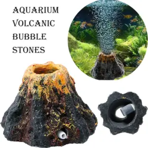Aquarium Volcanic Bubble Stones Oxygen Pump Fish Tank Decor Bubbling Hiding Cave Resin Aeration Stone Water Quality Silent Aquas