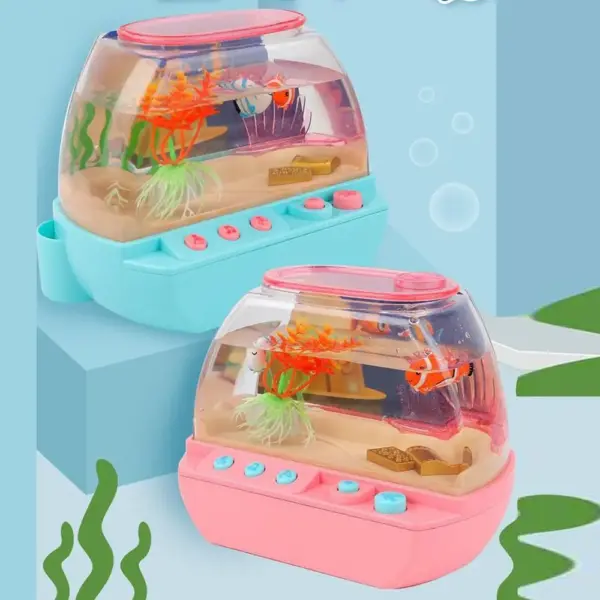 Creative Artificial Aquarium Toy Cartoon Lovely Mini Simulation Fish Tank with Music Electric Music Interactive Aquarium Toys - Image 10