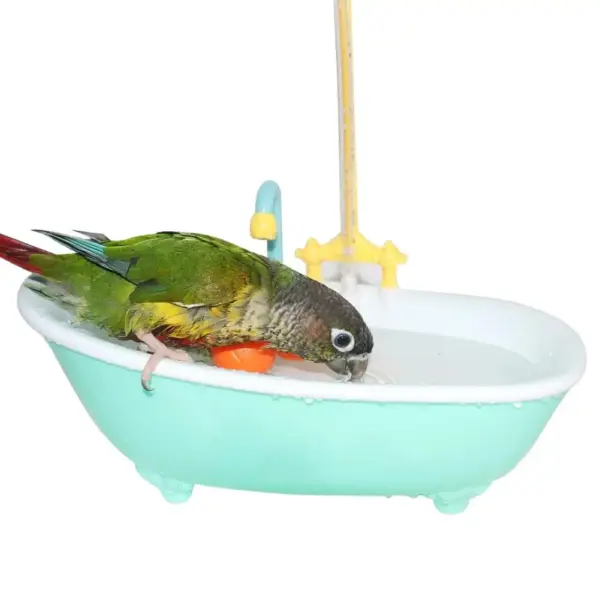 Parrot Automatic IntelligentBath Bird Shower Bathtub Supplies Blue Cute Plastic Cage AccessoriesHousehold Accessory Bird Bath - Image 3