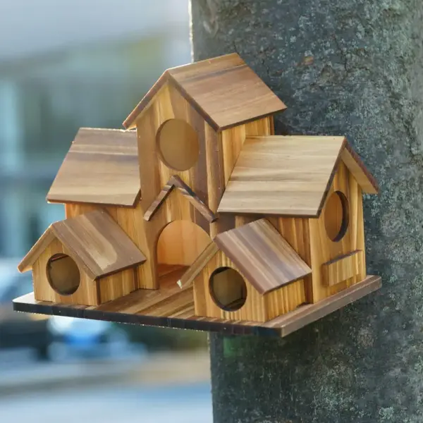 Bird House Room Wood Families Bluebird Finch Hanging Birdhouse For Garden Waterproof And Wear-resistant Pet Supplies - Image 10