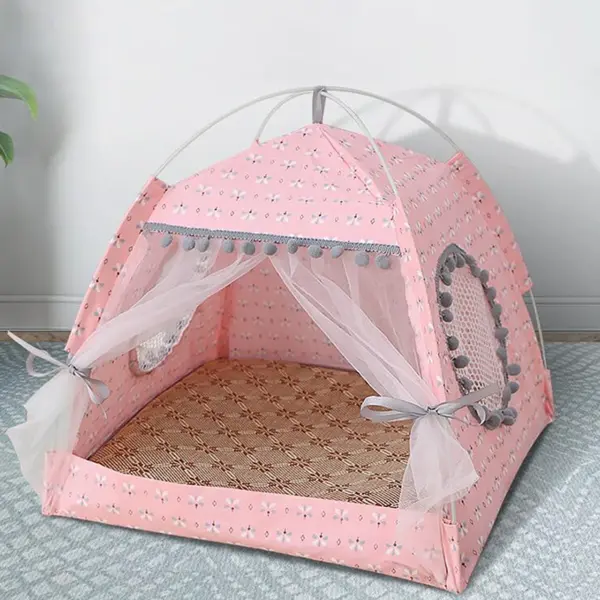 Katzenbett, faltbar, Katzenzelt, Hundebett, Kätzchen, Hundekorb, Betten, niedliche Katzenhäuser, Heimkissen, Haustierhütte, Produkte, süße Prinzessin - Image 4