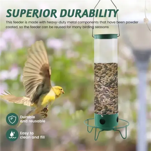 WON Droll Yankees Squirrel-Proof Wild Bird Feeder Outdoor Patio Wrought Iron Hanging Bird Feeder - Image 7