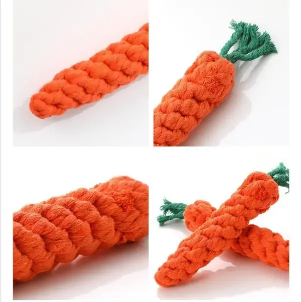 1pc Haustier Knoten Spielzeug für Hund und Katze Karotte Form Hund Kauen Spielzeug Baumwolle Seil Spielzeug für Indoor Hunde katze Spielzeug Hund Zubehör - Image 3