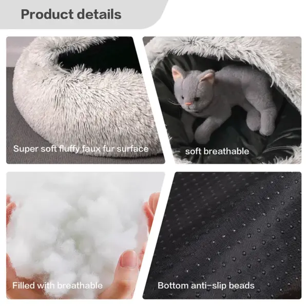 Vier Jahreszeiten Universal Katze Halb Geschlossenes Katzennest Kleines Hundest Anti-Rutsch-Design Bequemes Schlafnest Haustier Warme Lieferungen - Image 5