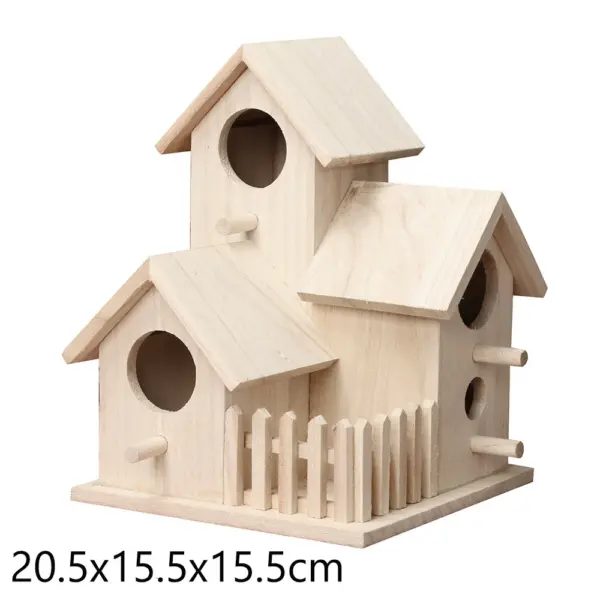 Wooden Mini Bird Cage Outdoor Hanging Birdhouse Box Garden Bird Cages Home Yard Decoration Bird Products Wooden Bird Parrot Nest - Image 10