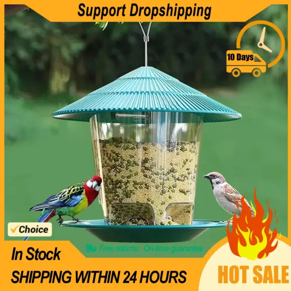 Bird Feeder For Outdoors Hanging Heavy Duty Weather Resistance Wild Bird Feeder Ideas For Bird Lovers Food Container With Rope