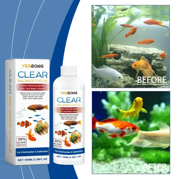 Aquarium clarifier; clean aquarium stains and sludge, clear water control algal growth - Image 2