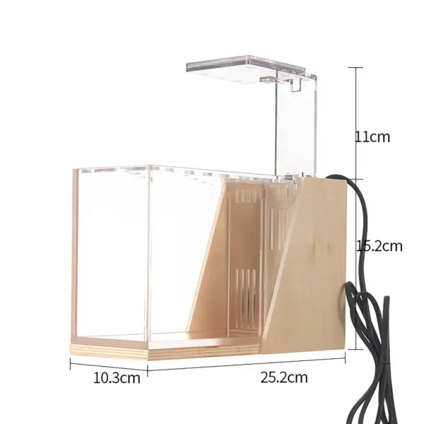 Desktop Aquarium Mini Seite Filter Verschönerung Acryl Ökologische Kleine Kreative Büro Aquarium Micro Aquarium Fishbowl - Image 2