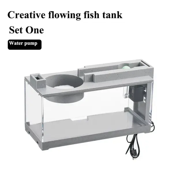 Kleines Aquarium, kreativer Nachahmungsstein, Landschaftsbau, Aquarium mit Filter, geräuschlose Wasserpumpe, Heim-Aquarium-Zubehör, Zubehör - Image 23
