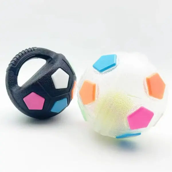 Tier-Hundespielzeug, Fußball, langlebig, TPR, interaktives Katzenballspielzeug mit Griff, Zähneknirschen und Training - Image 13