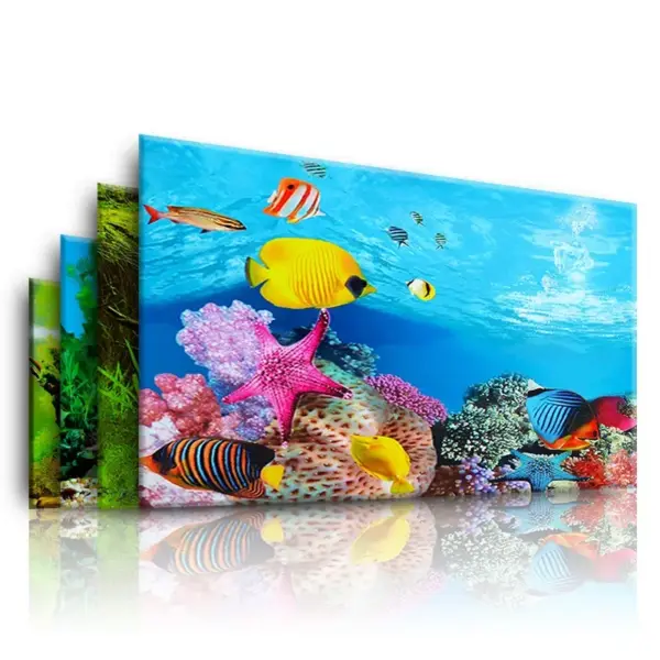 Aquarium Hintergrund Dekoration Aufkleber Aquarium Landschaft Aufkleber Poster Hintergrund für Aquarium Ozean Pflanze Aquascape Malerei - Image 2