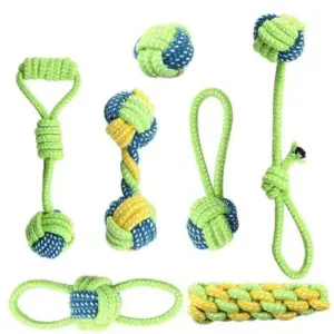 Haustier-Hundespielzeug für große und kleine Hunde, interaktives Baumwollseil, Mini-Hundespielzeug, Ball für Hunde, Zubehör, Zahnbürste, Kauspielzeug für Welpen