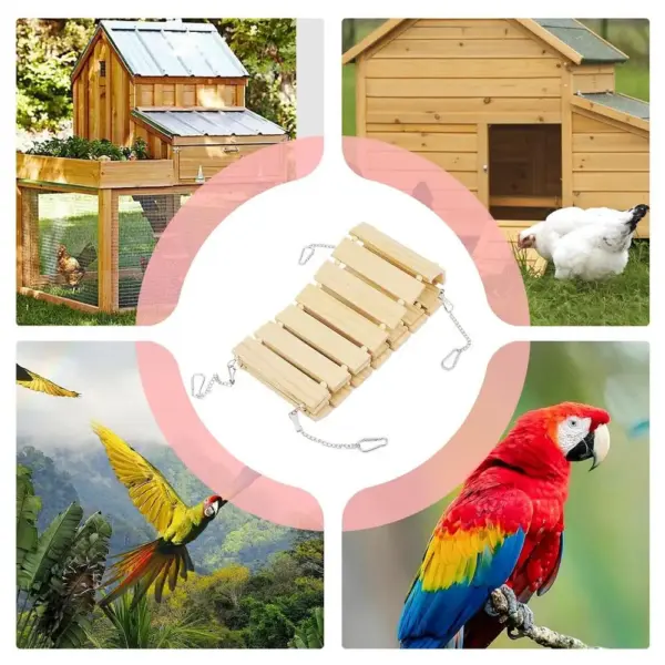 Bird Swings Weatherproof Wooden Bird Stand Heavy Duty Enrichment Toys Boredom-Relief Chicken Coop Accessories For Rooster Parrot - Image 10