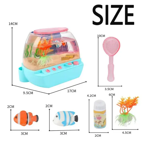 Creative Artificial Aquarium Toy Cartoon Lovely Mini Simulation Fish Tank with Music Electric Music Interactive Aquarium Toys - Image 6