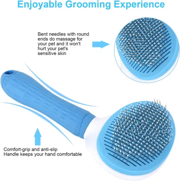 Pet Dog Brush Cat Comb Self Cleaning Pet Hair Remover Brush For Cats Dogs Grooming Tools Pets Dematting Comb Dogs Accessories - Image 2