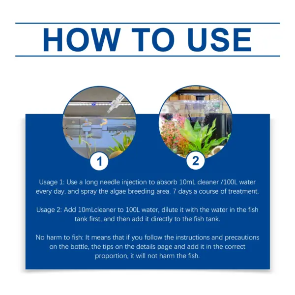 Aquarium clarifier; clean aquarium stains and sludge, clear water control algal growth - Image 17