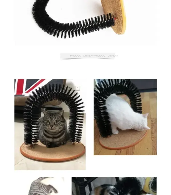 Katzenspielzeug Bogen Selbst Grooming Pamper Katze mit einer Massage Pflege Reibbürste mit Kratzpad Spielzeug für Katzen Interaktives Spielzeug - Image 16