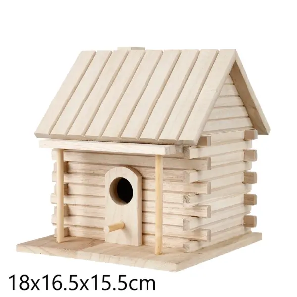 Wooden Mini Bird Cage Outdoor Hanging Birdhouse Box Garden Bird Cages Home Yard Decoration Bird Products Wooden Bird Parrot Nest - Image 7