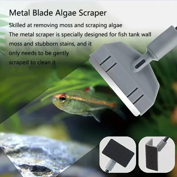Aquarium Aquarien Reinigungswerkzeuge Kit Algen Tank Reiniger Set Aquarium Reiniger Aquarium Netz Schaber Schwamm Zubehör - Image 3