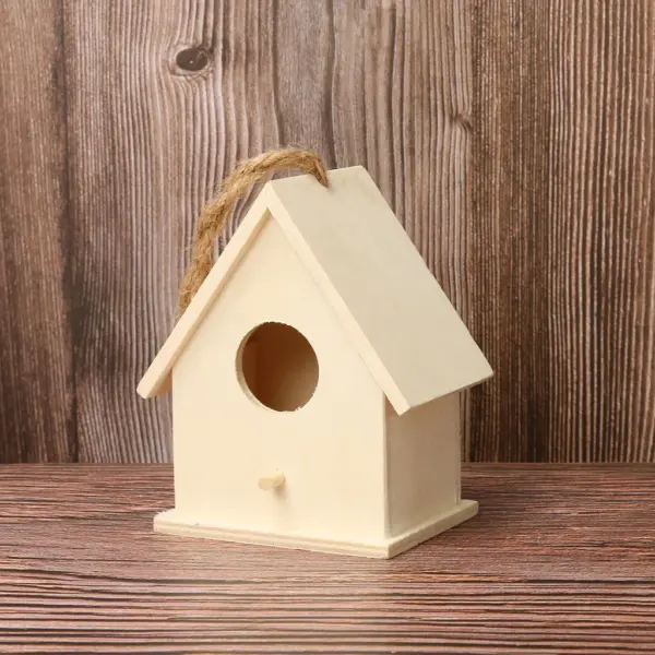 Wooden Mini Bird Cage Outdoor Hanging Birdhouse Box Garden Bird Cages Home Yard Decoration Bird Products Wooden Bird Parrot Nest - Image 5