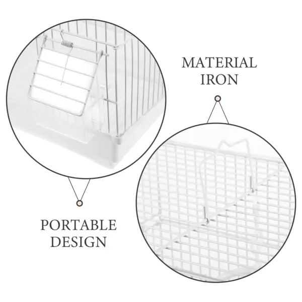 1 Set Birdcage Metal Bird Carrier Portable Outing Parrot Cockatiel Wire Pet Cage Parrot Cage feeder universal pet birds supplies - Image 5