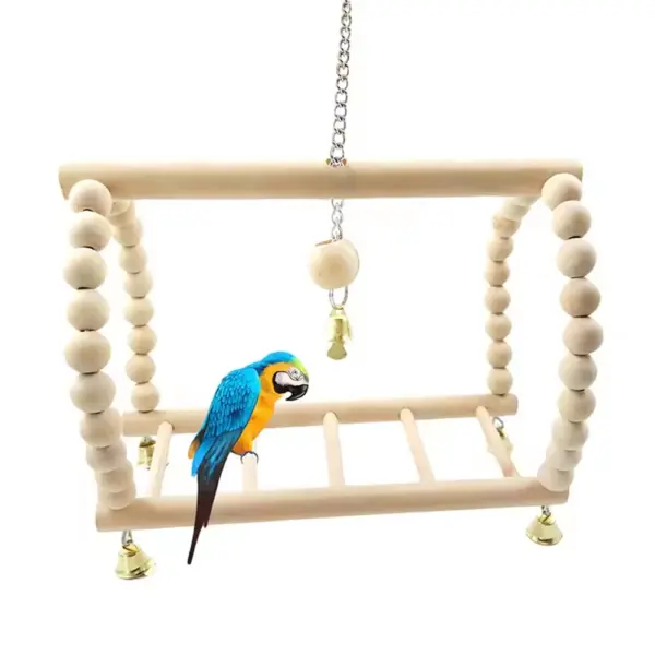 8PCS Bird Toy Set Chew Proof Bird Supplies Small Bird Toys Cloud Ladder Swing Parrot Toys Cage Accessories - Image 2