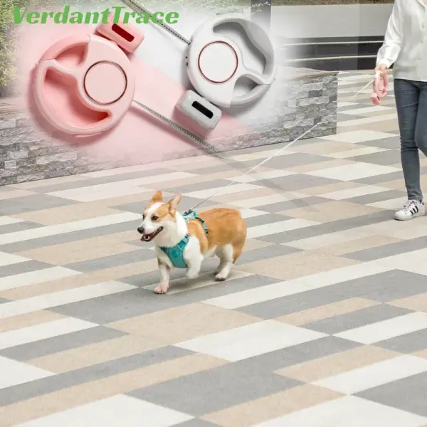 Retractable Dog Leash Reflective Rope Safety Release Built-in Poop Bag Holder Long Battery Life U-Shaped Safety Release for Pet - Image 14