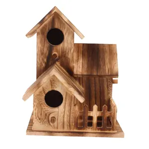 Wooden Birdhouse Small Outdoor Garden Bird Nesting Box Bird House Pet Supplies Decoration for Birds Swallows Parrots
