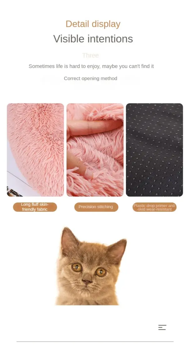 Plüsch-Haustiernest für Zuhause, Winter-Katzennest, Hundenest, warm, abnehmbar und waschbar, rundes Katzennest, Haustierbett, saisonale universelle Dekoration - Image 14