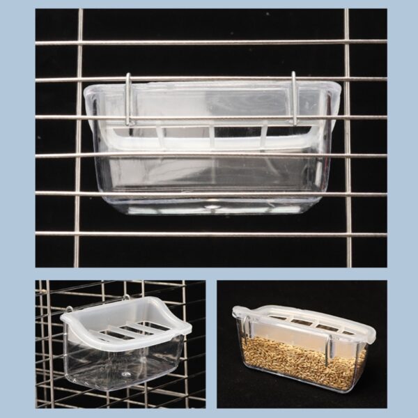 Bird Feeding Box Splashproof Dispenser Parrots Feeding Bowl Birds Cage Hanging Feeder Plastic Dropshipping - Image 10