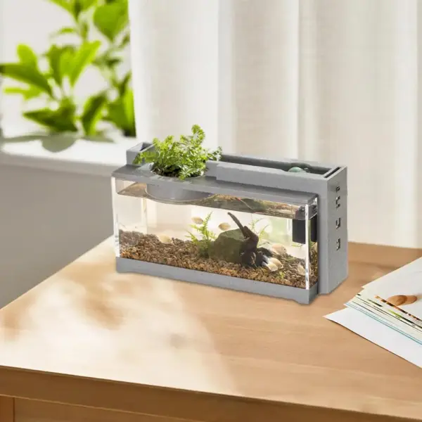 Kreative kleine Aquarium Aquarium Kit eingebaute Sauerstoff Bar USB Mute Filter multifunktionale Büro Desktop Home Ornamente - Image 9