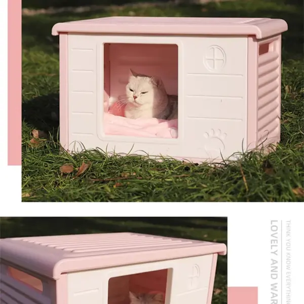 HOOPET Katzenstreu Katzenhaus Cottage Sommer Outdoor Regenfeste Hundehütte Katzenhaus Streunende Katze Outdoor Nester - Image 26