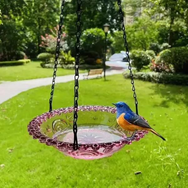 New Bird Flower Shaped Hanging Bird Feeder Birdbath For Garden Yard Farm Supplies Hummingbird Feeder Supplies Birdbath Bird Bath - Image 14