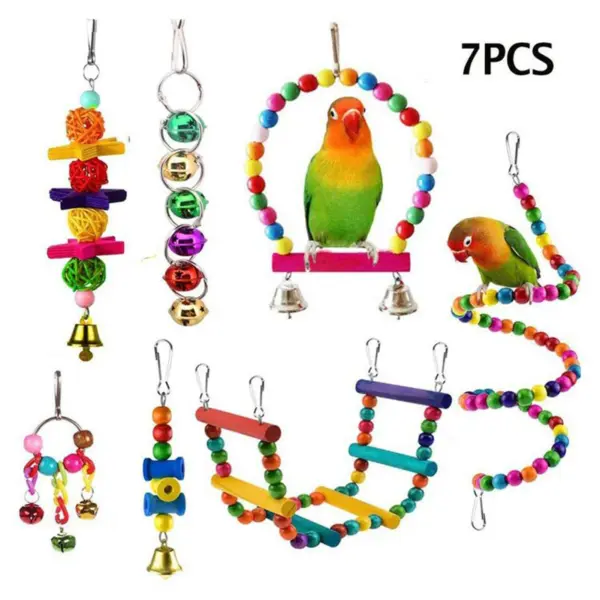 7PCS/16PCS Bird Toy Set for Parrots Variety Toys for Bird Cage Accessories Safe and Durable Bird Toys for Cockatiels Parakeets - Image 2