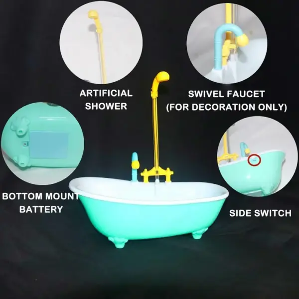 Parrot Automatic IntelligentBath Bird Shower Bathtub Supplies Blue Cute Plastic Cage AccessoriesHousehold Accessory Bird Bath - Image 9