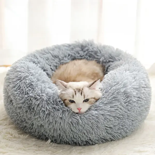 Plüsch-Haustiernest für Zuhause, Winter-Katzennest, Hundenest, warm, abnehmbar und waschbar, rundes Katzennest, Haustierbett, saisonale universelle Dekoration - Image 2