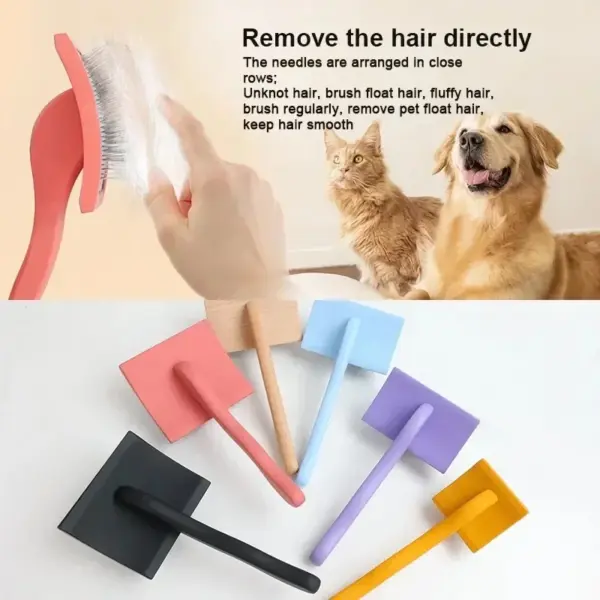 Pet Slicker Brush For Dog Dematting Removal Remover Slicker Tool Dog Brush Pet Cleaning Grooming Cat Hair Comb - Image 5