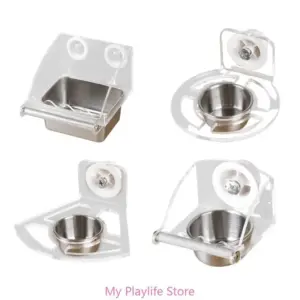 Bird Feeding Bowl Feeding Box Pet Parrot Cage Feeder Parrot Feeder Cage for Budgies Canaries Cockatiels Finches