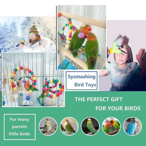 7PCS/16PCS Bird Toy Set for Parrots Variety Toys for Bird Cage Accessories Safe and Durable Bird Toys for Cockatiels Parakeets - Image 6
