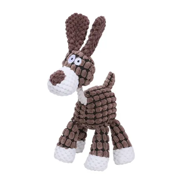 Quietschendes Hundespielzeug aus Plüsch, Eselform, Haustierspielzeug, bissfest, quietschendes Spielzeug für kleine und große Hunde, langlebiges Kauspielzeug für Backenzähne, Trainingsspielzeug - Image 12