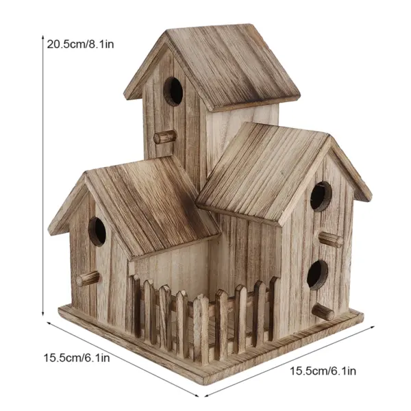 Wooden Birdhouse Small Outdoor Garden Bird Nesting Box Bird House Pet Supplies Decoration for Birds Swallows Parrots - Image 3