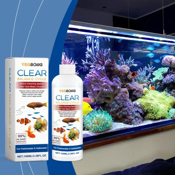 Aquarium clarifier; clean aquarium stains and sludge, clear water control algal growth - Image 5
