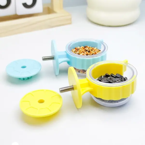 2Pieces Plastic Bird Feeders Lovebird Drinking Cup For Parrots And Budgies .Y1QB - Image 4