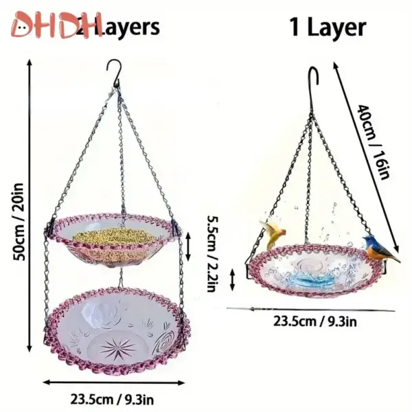 New Bird Flower Shaped Hanging Bird Feeder Birdbath For Garden Yard Farm Supplies Hummingbird Feeder Supplies Birdbath Bird Bath - Image 2