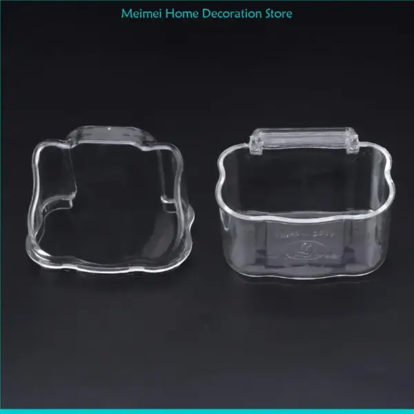 H7BF Bird Feeder with Perch Clear Acrylic Dispenser for Lovebird Canary - Image 6